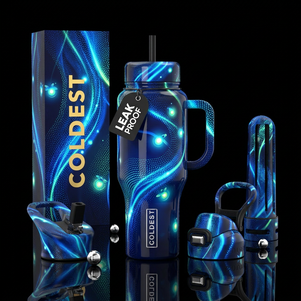realism, please show both the front and back of th... water bottle design