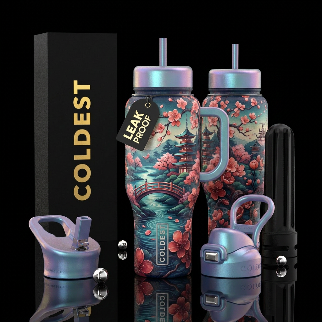 please show both the front and back of the bottle,... water bottle design