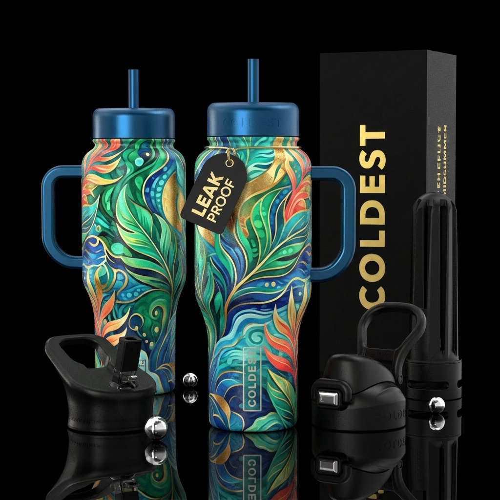 please show both the front and back of the bottle,... water bottle design