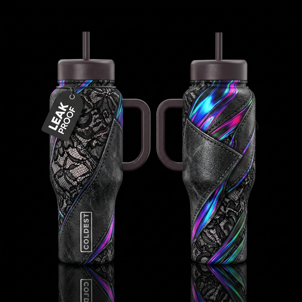 please show both the front and back of the bottle,... water bottle design
