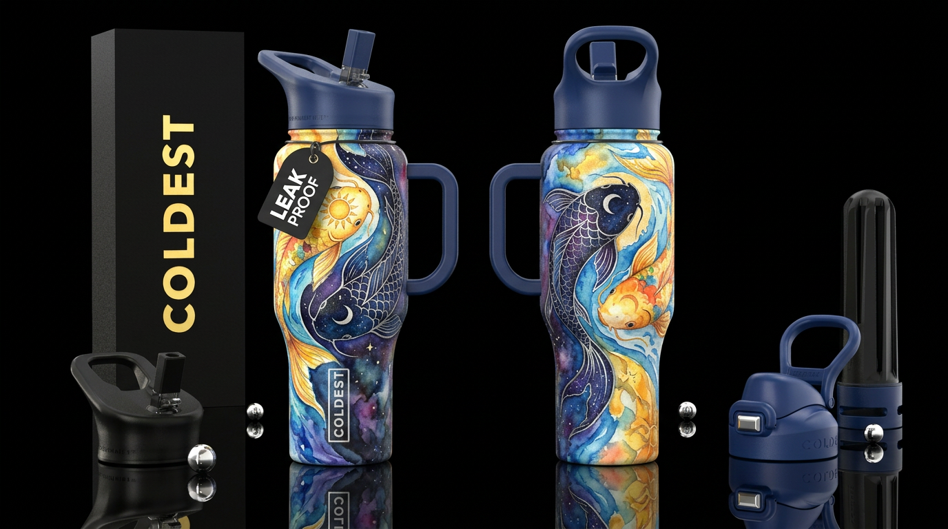 please show both the front and back of the bottle,... water bottle design