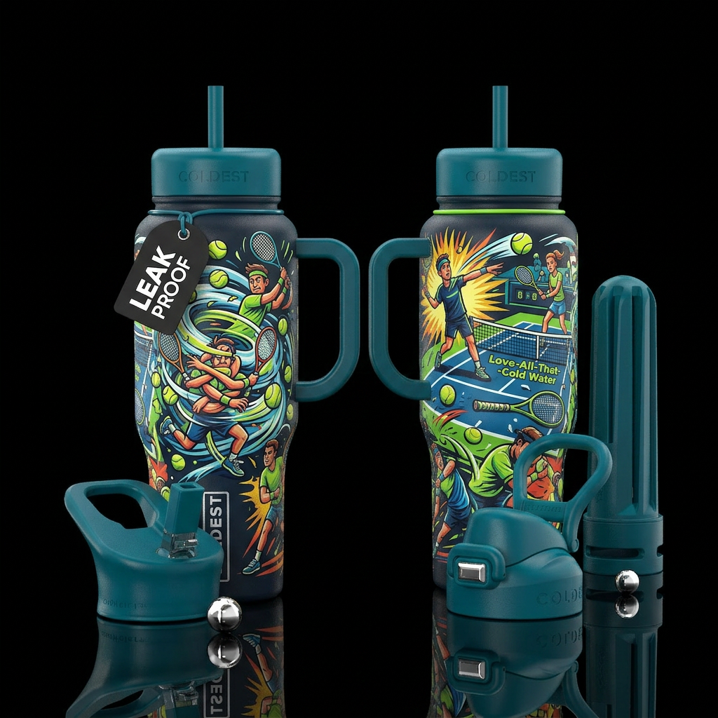 please show both the front and back of the bottle,... water bottle design