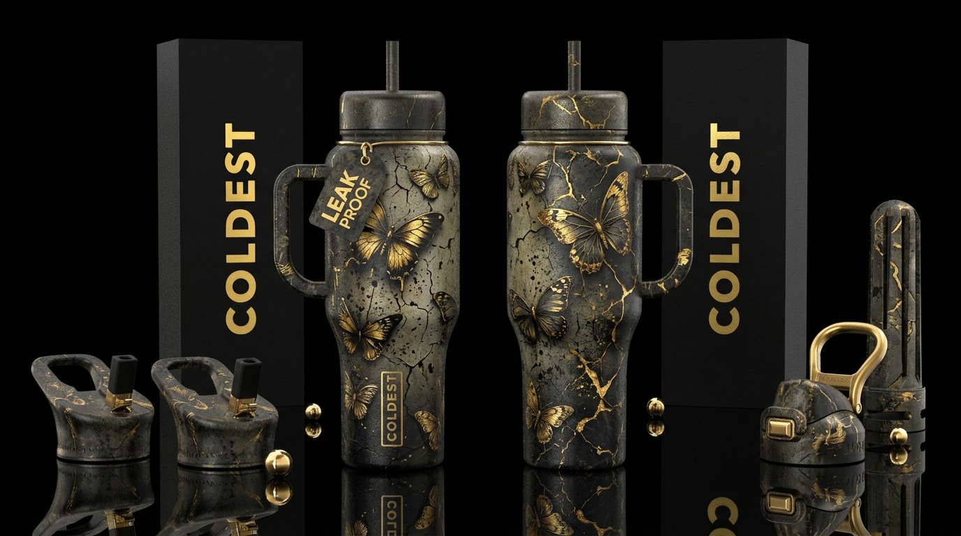 please show both the front and back of the bottle,... water bottle design