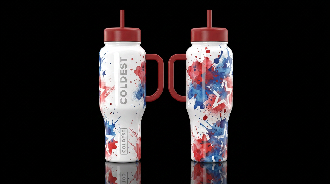 please show both the front and back of the bottle,... water bottle design