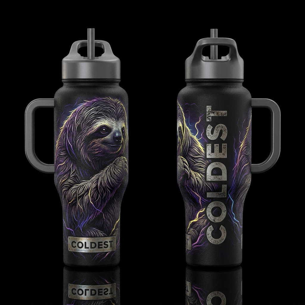 please show both the front and back of the bottle,... water bottle design