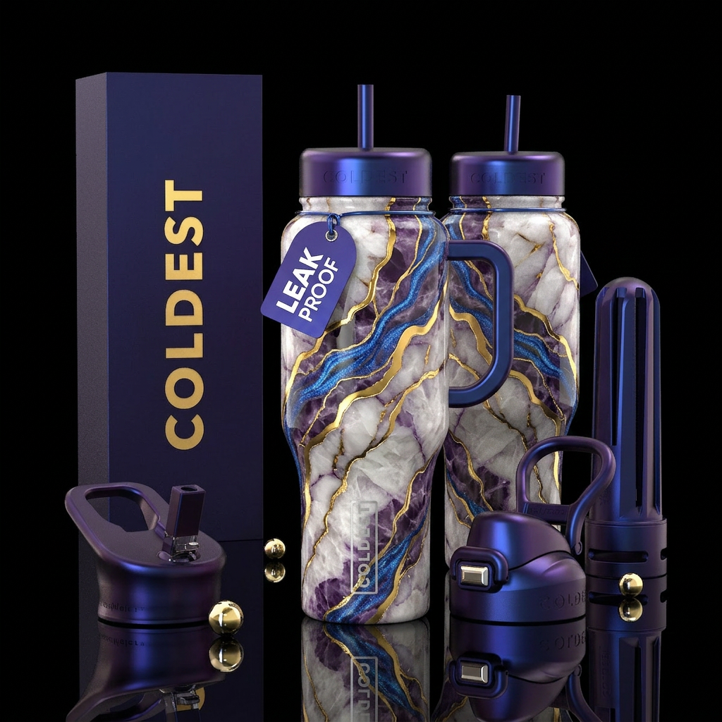 please show both the front and back of the bottle,... water bottle design