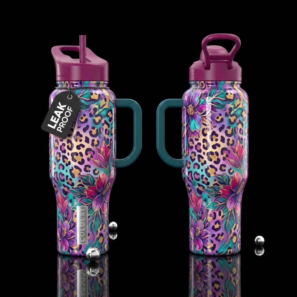 please show both the front and back of the bottle,... water bottle design