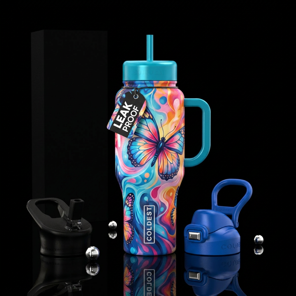 please show both the front and back of the bottle,... water bottle design