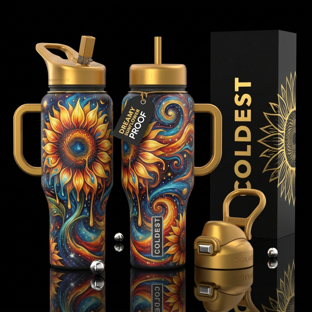 please show both the front and back of the bottle,... water bottle design