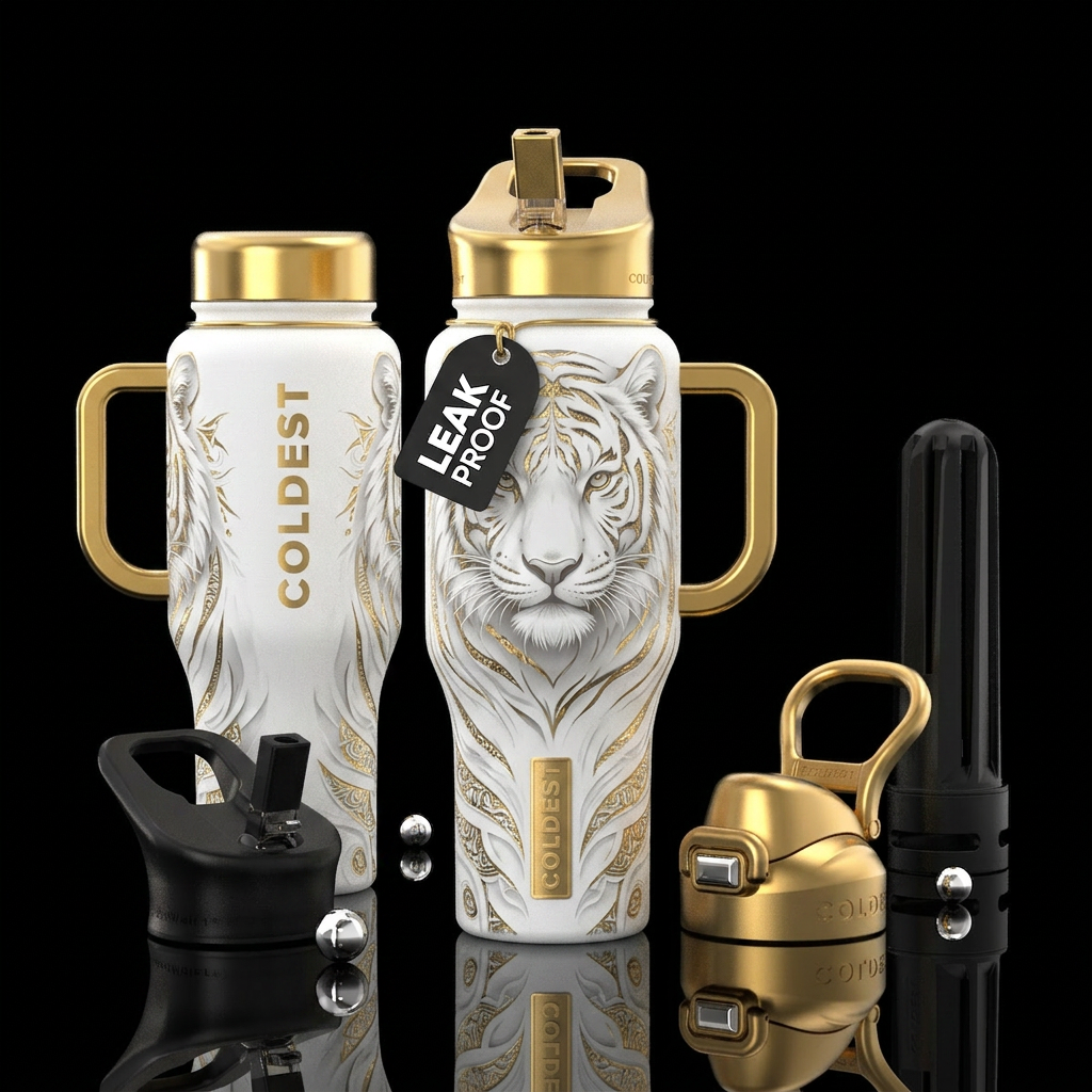 please show both the front and back of the bottle,... water bottle design