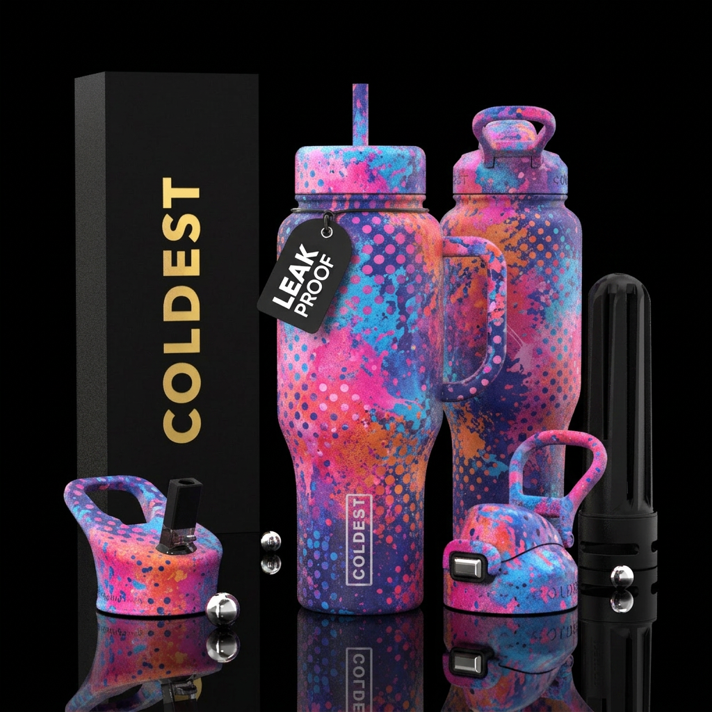 please show both the front and back of the bottle,... water bottle design