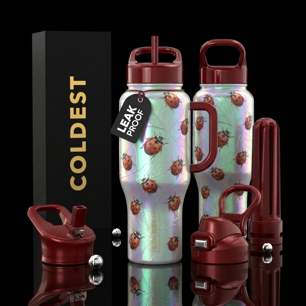 please show both the front and back of the bottle,... water bottle design