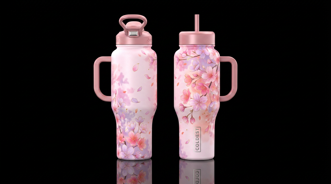 please show both the front and back of the bottle,... water bottle design