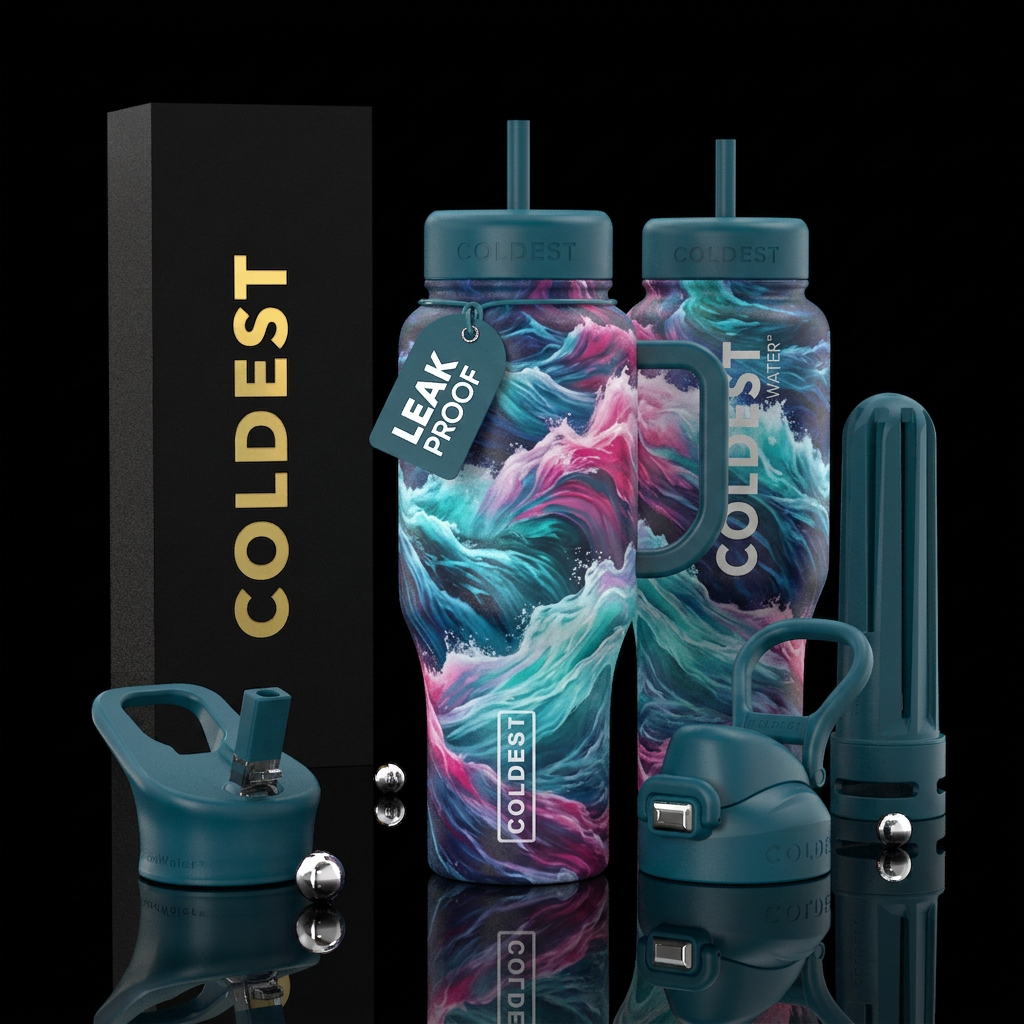 please show both the front and back of the bottle,... water bottle design