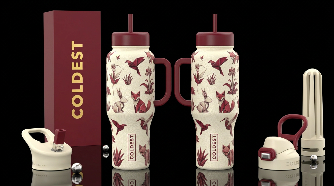 please show both the front and back of the bottle,... water bottle design
