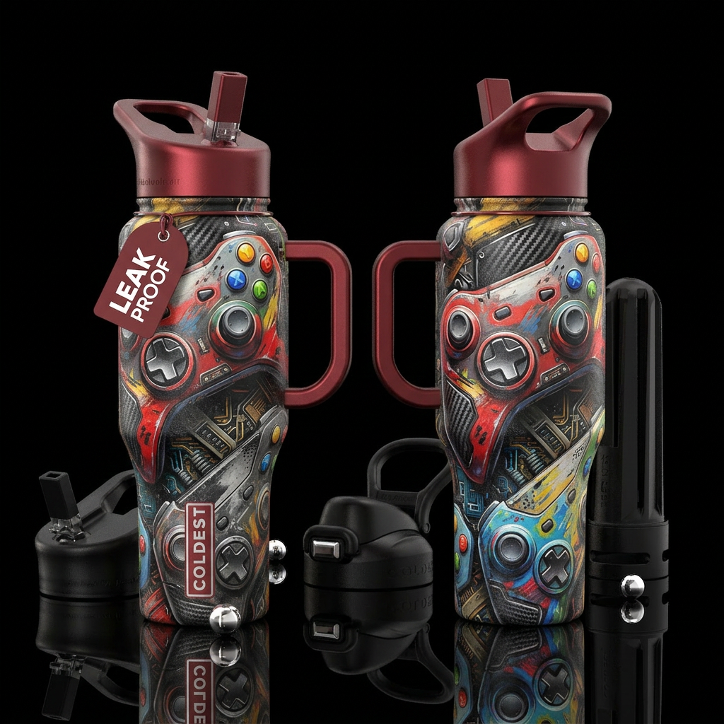 please show both the front and back of the bottle,... water bottle design