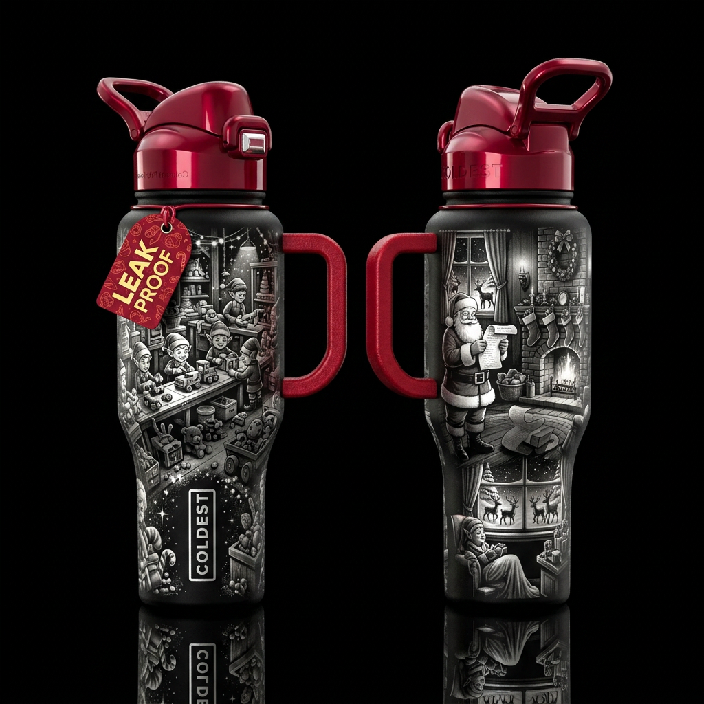 please show both the front and back of the bottle,... water bottle design