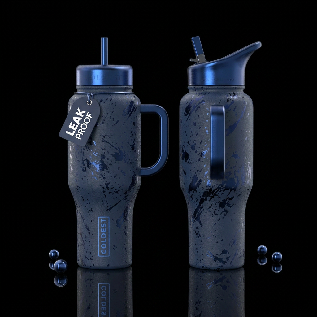 please show both the front and back of the bottle,... water bottle design