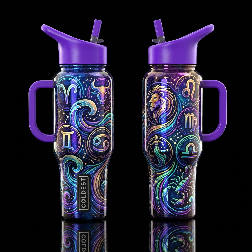 please show both the front and back of the bottle,... water bottle design