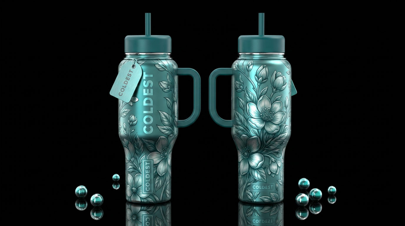 please show both the front and back of the bottle,... water bottle design