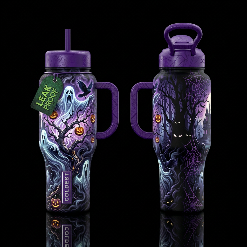 please show both the front and back of the bottle,... water bottle design