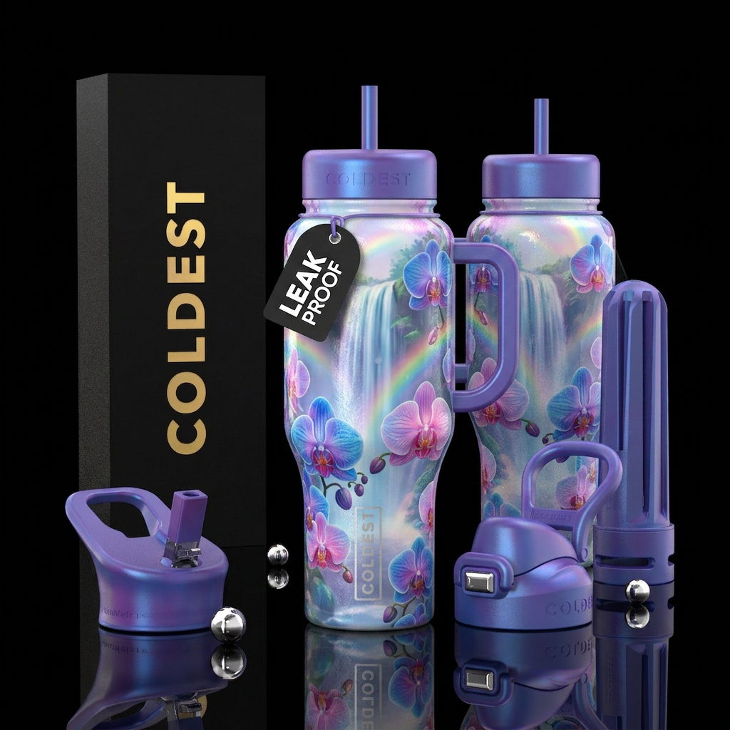 please show both the front and back of the bottle,... water bottle design