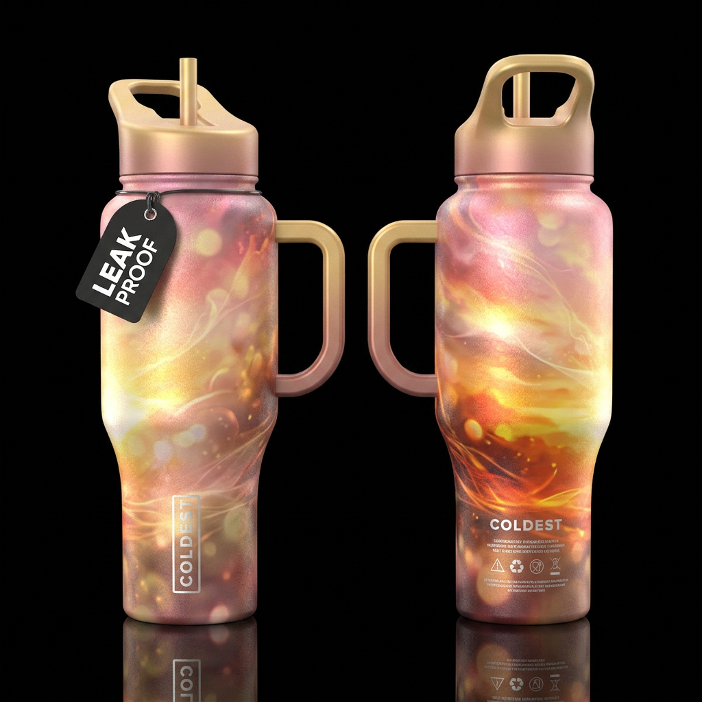 please show both the front and back of the bottle,... water bottle design