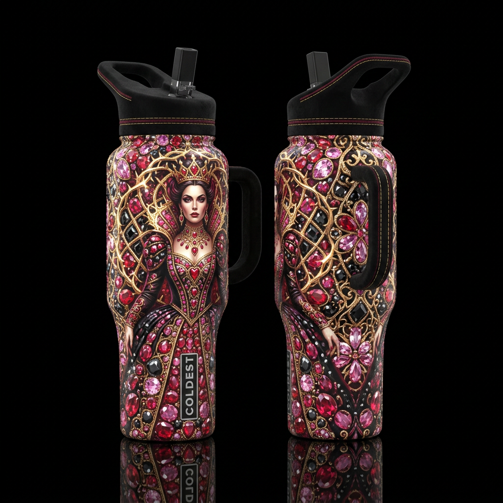 please show both the front and back of the bottle,... water bottle design