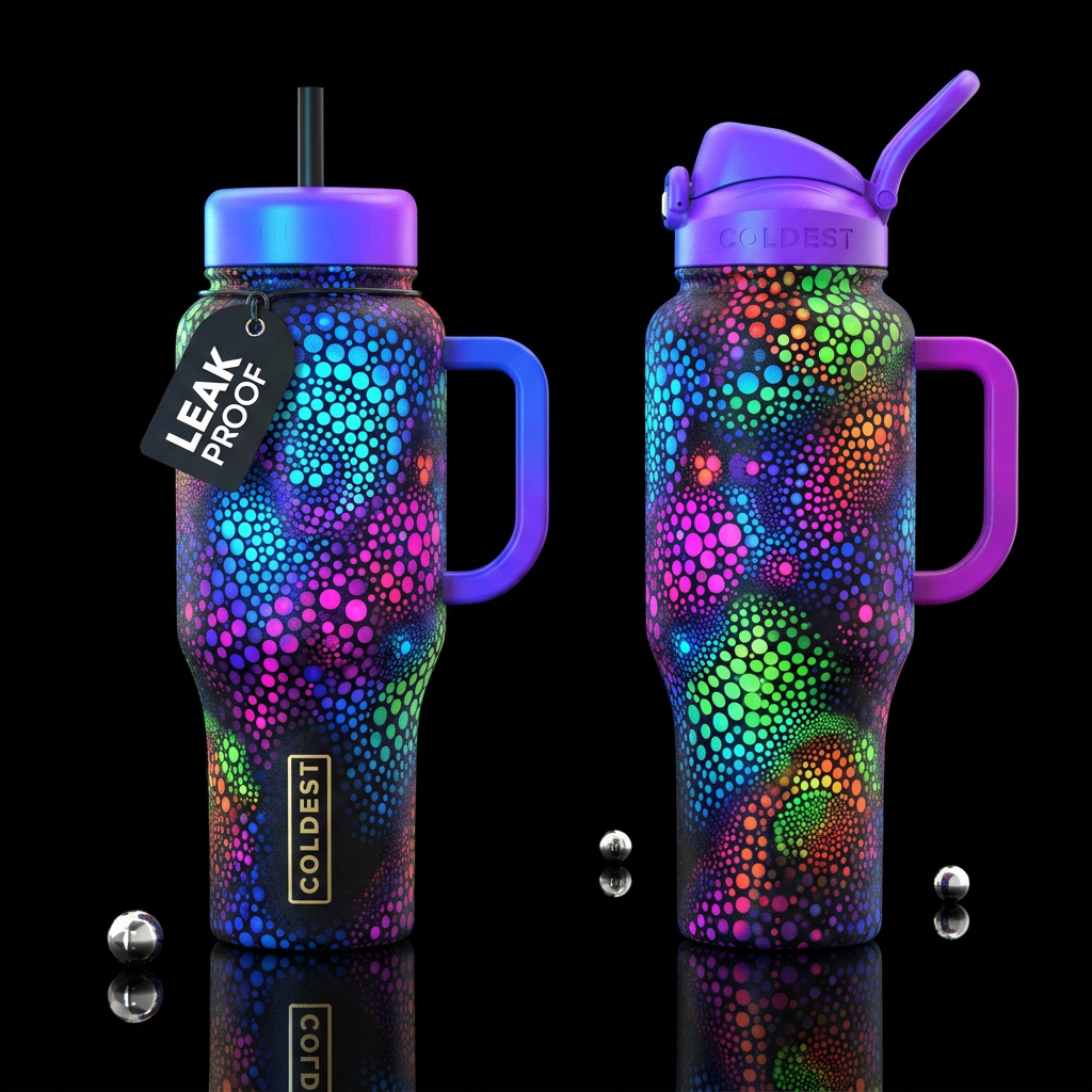 please show both the front and back of the bottle,... water bottle design
