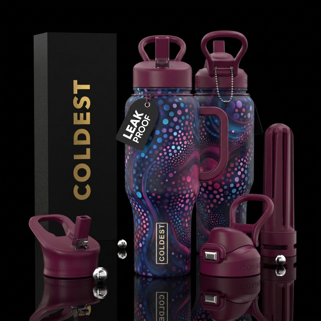 please show both the front and back of the bottle,... water bottle design