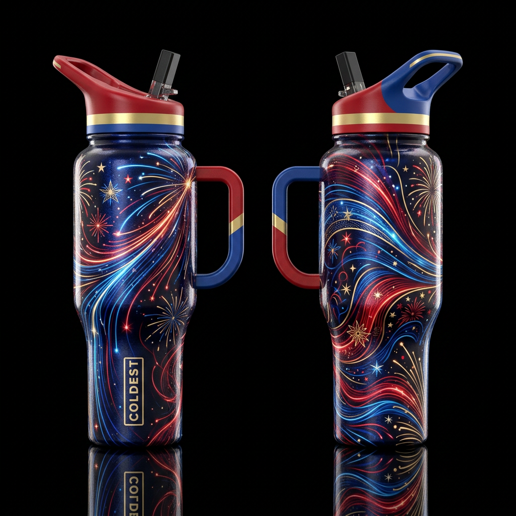 please show both the front and back of the bottle,... water bottle design