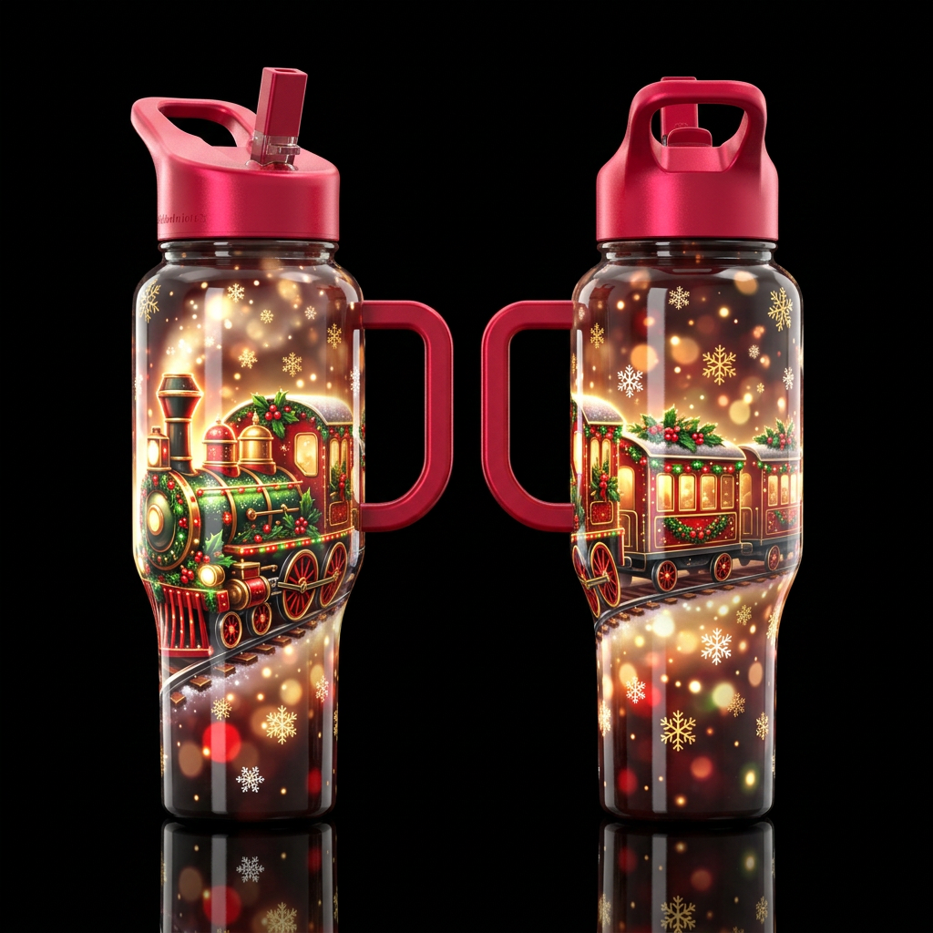 please show both the front and back of the bottle,... water bottle design