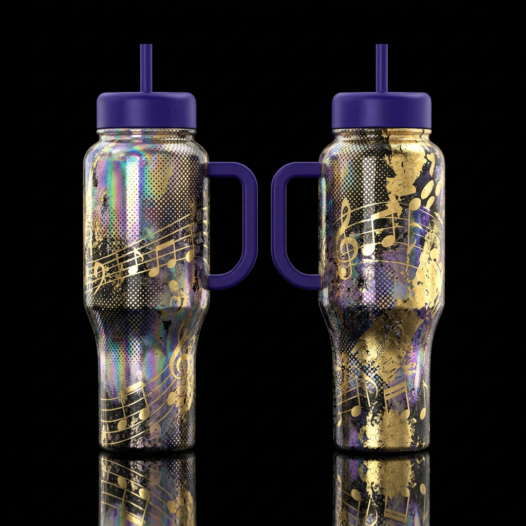 please show both the front and back of the bottle,... water bottle design