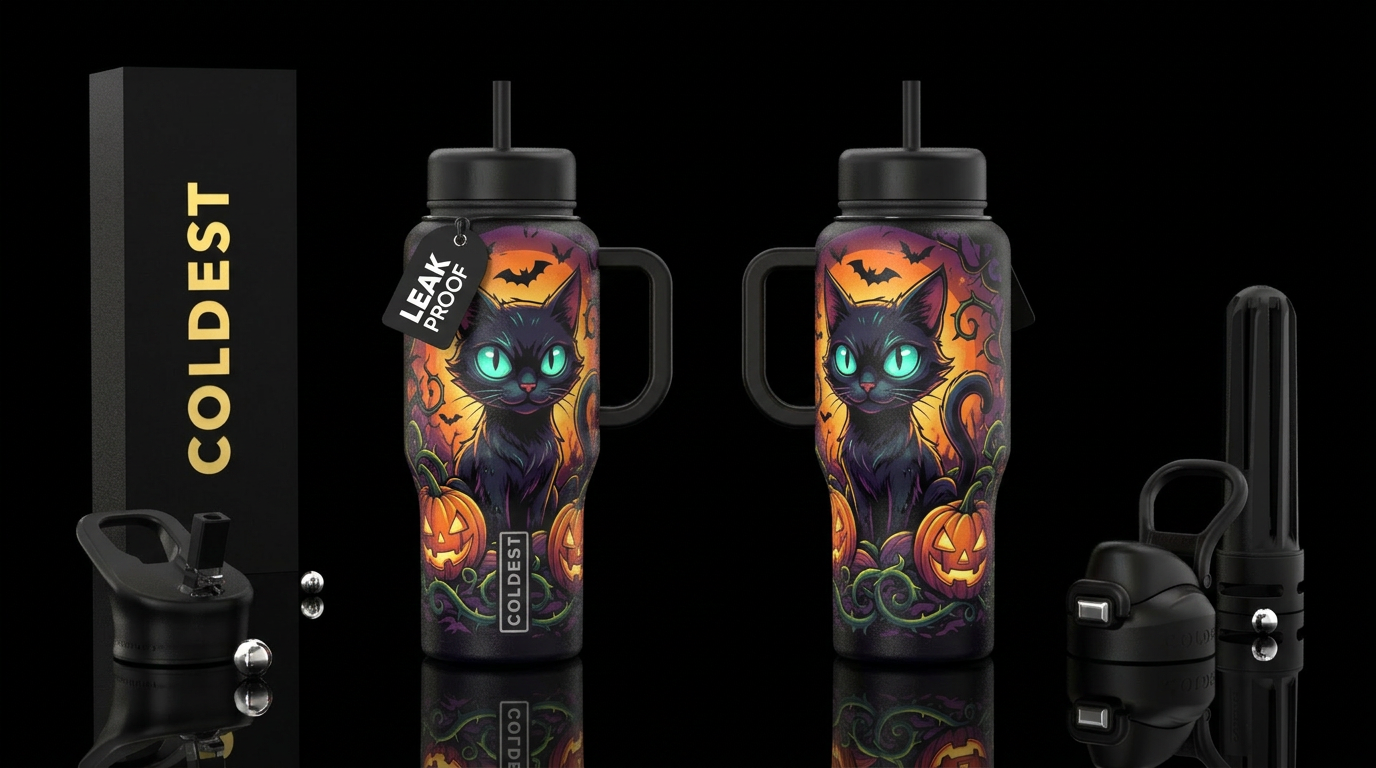 please show both the front and back of the bottle,... water bottle design