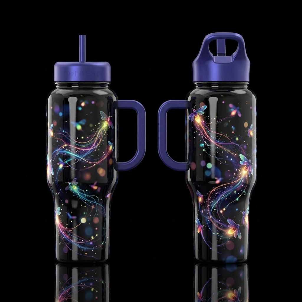 please show both the front and back of the bottle,... water bottle design
