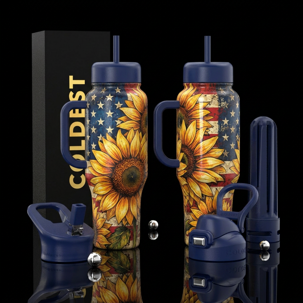American Sunflower water bottle design