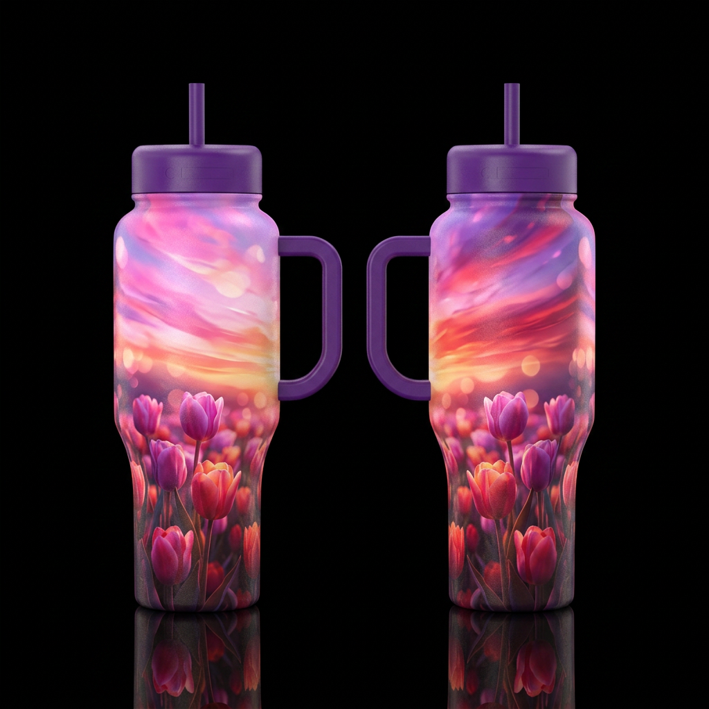Divine Purple water bottle design