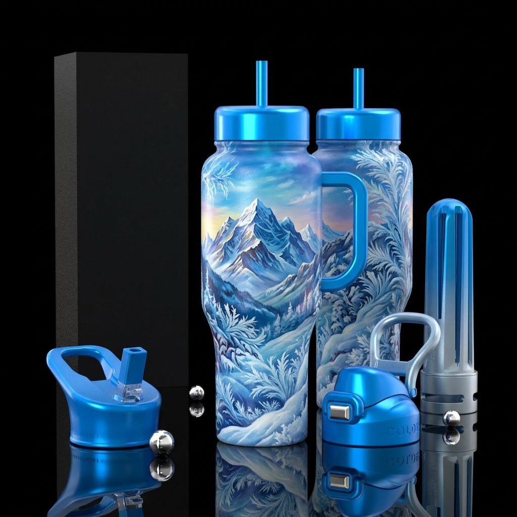 Cool Majestic Mountains water bottle design