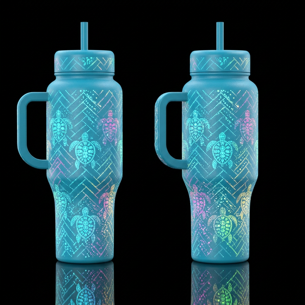 Mini Turtles water bottle design