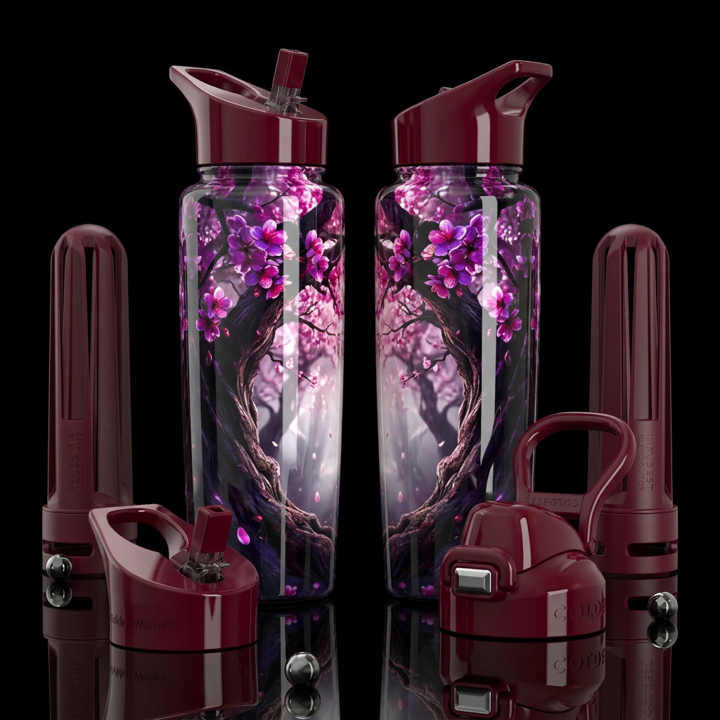 Trees of Blossom Beauty water bottle design