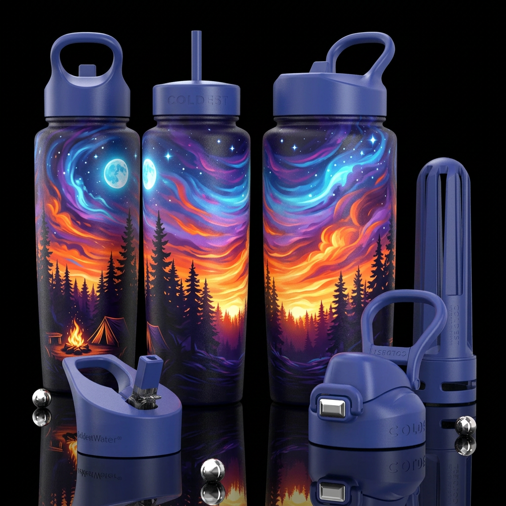 Campfire Glowie water bottle design
