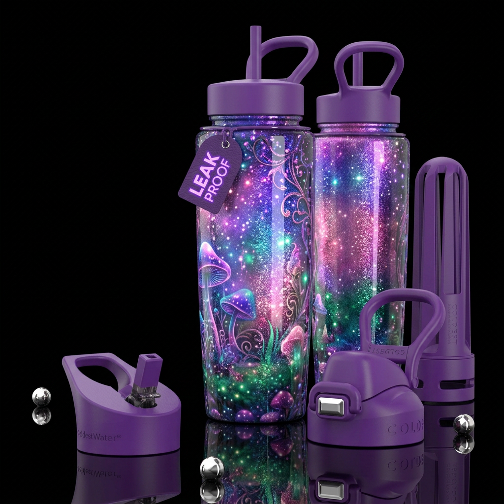 Mushroom Sparkle water bottle design