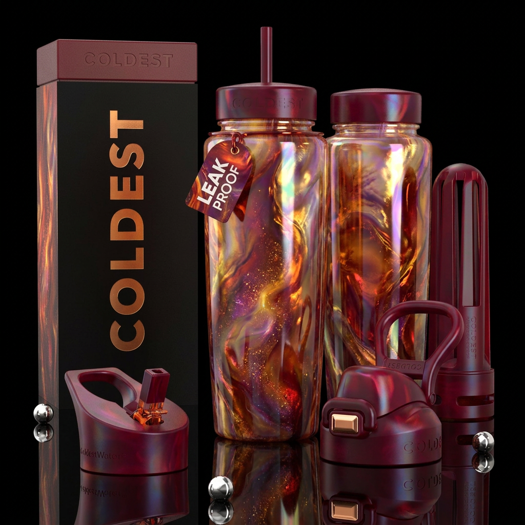 please show both the front and back of the bottle,... water bottle design