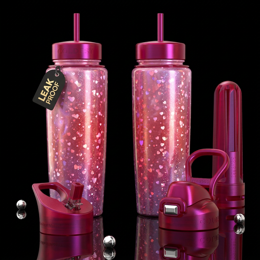 please show both the front and back of the bottle,... water bottle design