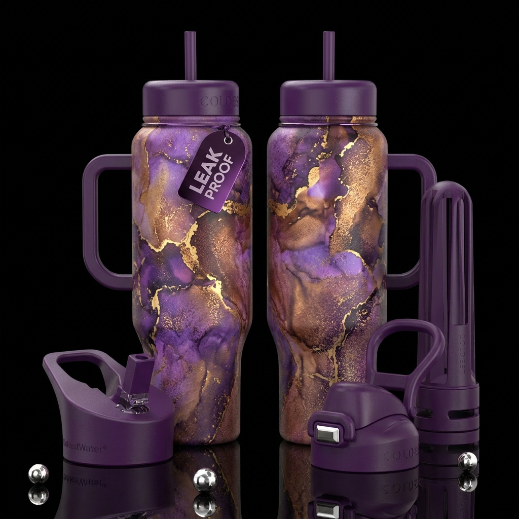 please show both the front and back of the bottle,... water bottle design