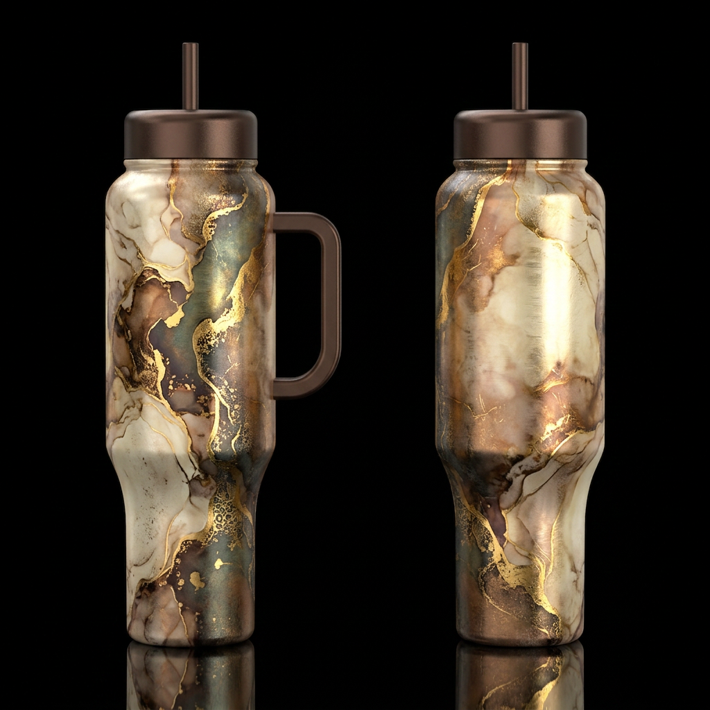 please show both the front and back of the bottle,... water bottle design