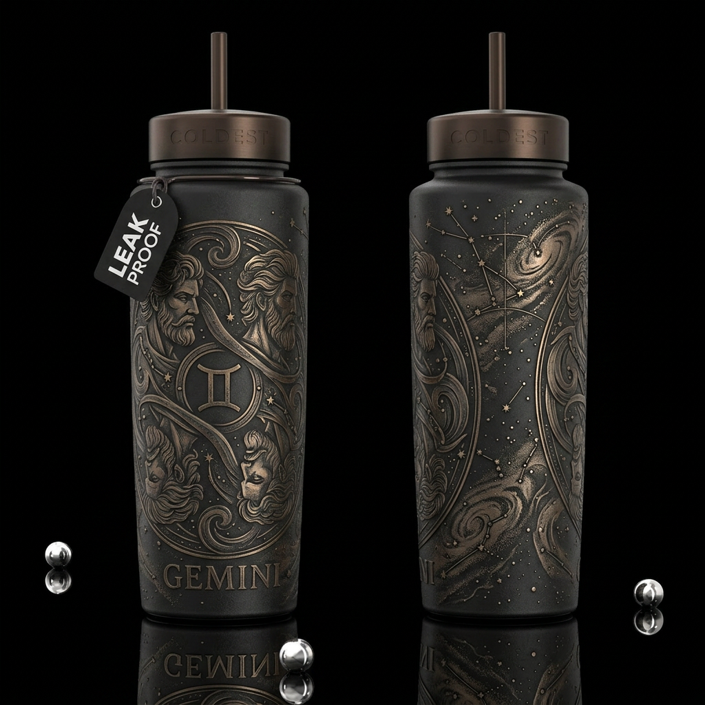 please show both the front and back of the bottle,... water bottle design