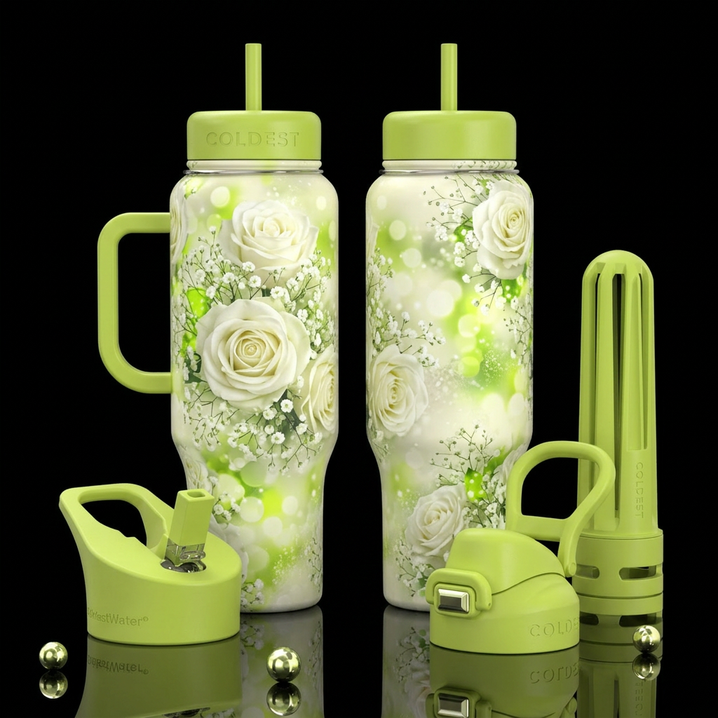 please show both the front and back of the bottle,... water bottle design