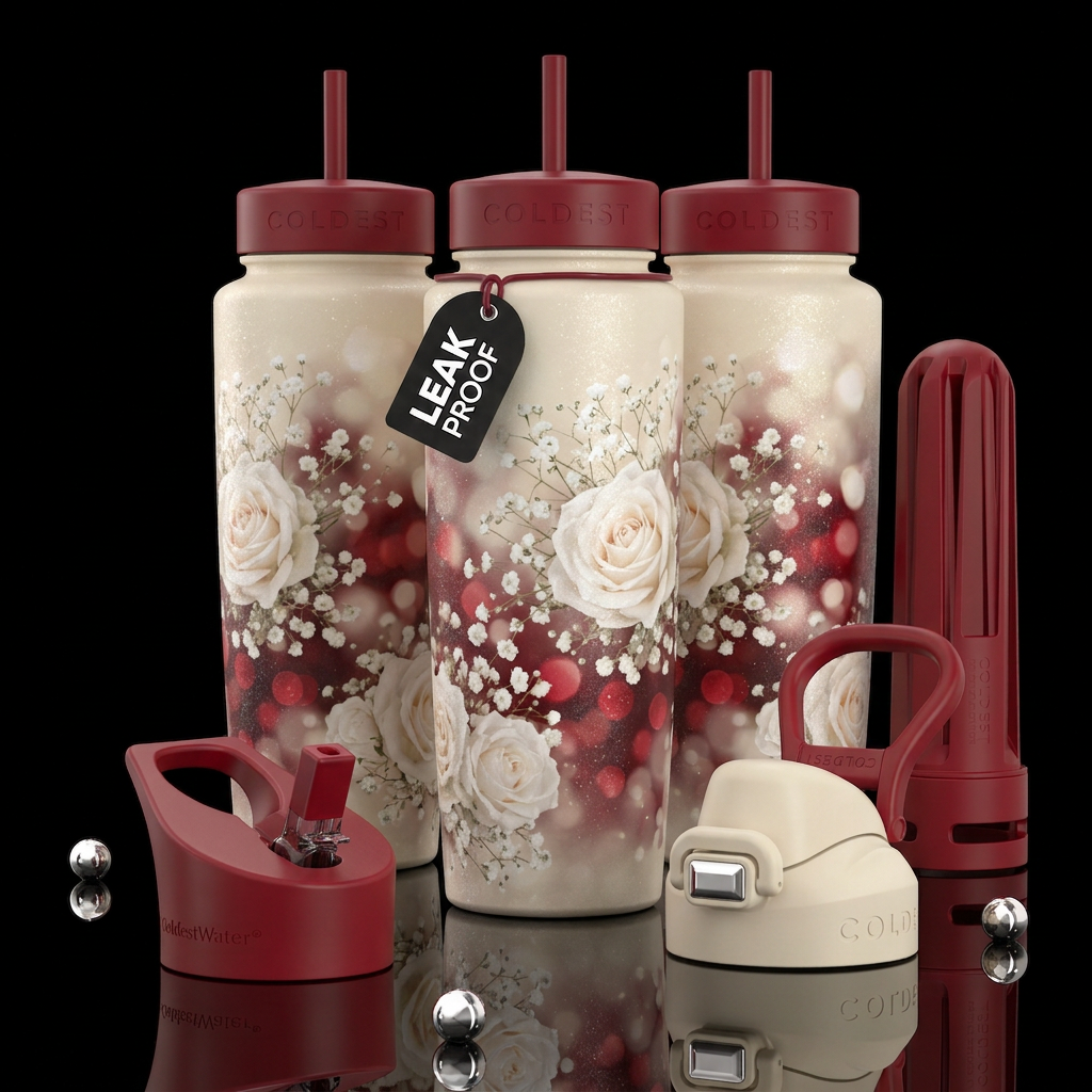 please show both the front and back of the bottle,... water bottle design