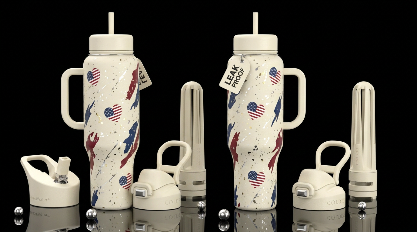 I Love America water bottle design
